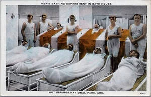 Postcard 1915 Mens Bath HouseHot Springs National Park Ark. Men Underwear #D11 - Picture 1 of 2