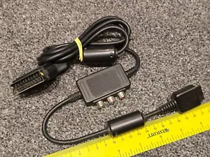 SONY PLAYSTATION 1 2 PS1 PS2 PS3 RGB SCART TV CABLE LEAD G-CON AV PORTS ADAPTER - Picture 1 of 4