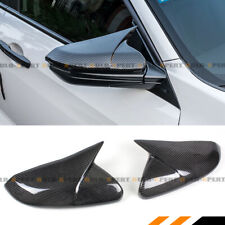 For 16-21 Honda Civic Real Carbon Fiber Wing Horn Style Mirror Cover Replacement