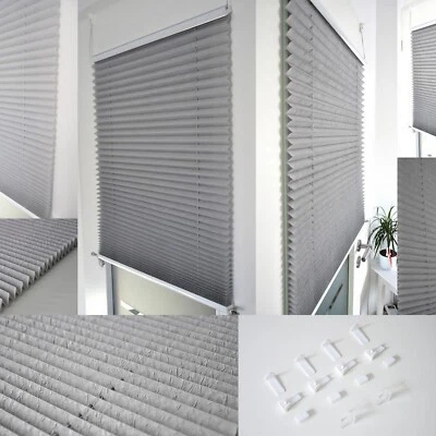 Plissee Klemmfix ohne Bohren Rollo Faltrollo Fenster Tür Verspannt Plisseerollo - Bild 1 von 4