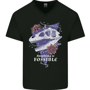 Fossible Lustig Fossil Paläontologie Dinosaurier Herren V-Ausschnitt Baumwolle - Picture 1 of 7