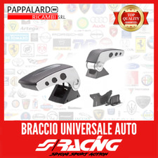 BRACCIOLO UNIVERSALE AUTO ORIGINALE SIMONI RACING PELLE NERA INSERTI CROMATI