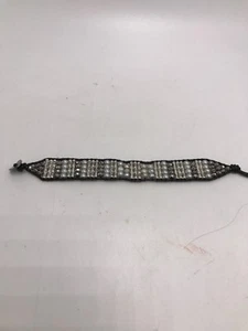 $35 Lucky Brand SILVER TONE LEATHER BEADED BRACELET J7 - Picture 1 of 8