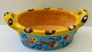 Vietri Pottery- 5,1/2’’x3,1/2’’ Dipping Bowl Made/painted By Hand In Italy