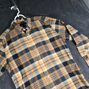 Tommy Hilfiger Plaid Button Down Long Sleeve Classic Fit Shirt Work Mens L - Picture 1 of 8