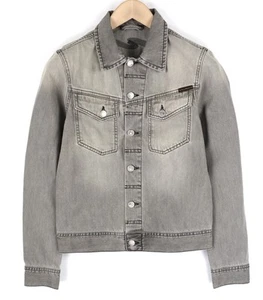 NUDIE JEANS Conny Men Jacket XS Organic Fog Denim Washed Grey Buttoned Spread - Picture 1 of 8