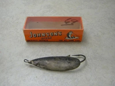Johnson's - Cuchara - Silver Minnow - Caja - Señuelo de pesca vintage Foto 1 de 4