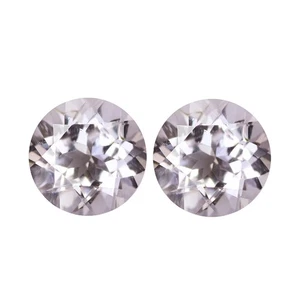 1.13Ct (2Pcs) PairExclusive Round Cut 5 x 5 mm 100% Natural Pink Morganite - Foto 1 di 5