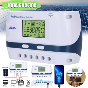 100A Solar Charge Controller 12/24/48V Battery PV Regulator Auto Focus Tracking - Picture 1 of 56