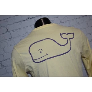 Vineyard Vines T-Shirt Mens Size Small Front Pocket Yellow Cotton Long Sleeve - Picture 1 of 8