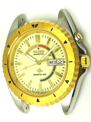 WATCH PARTS SEIKO MEN'S 5M43-0B20 NOT-WORKING KINETIC 100M ANALOG WATCH  SKJ060 - Image 1 of 4