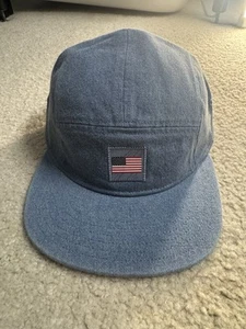 Nike Team USA Fly SB Dri-Fit 5 Panel Denim Cap Hat Size M/L Cotton Blue - Picture 1 of 9