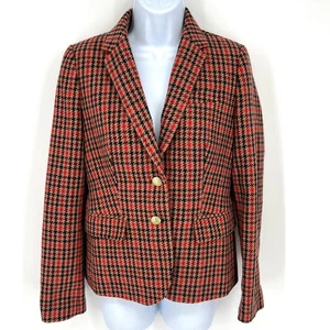 J. Crew Factory Schoolboy Wool Plaid Lined Blazer Autumn Colors Size 4 - Picture 1 of 10