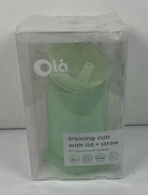 OLA BABY SILICONA SIPPY TAZA DE ENTRENAMIENTO + TAPA + PAJITA SILICONA 5 OZ COLOR COMO NUEVO Foto 1 de 4