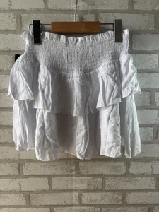 Katie J NYC Girls Smocked Brooke Skirt White Size M - Picture 1 of 5