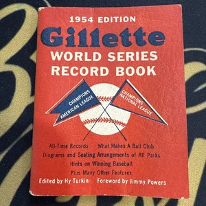 1954 Gillette World Series Record Book Baseball Hy Turkin Jimmy Powers VG - Picture 1 of 4