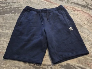 Adidas Originals navy blue Jogger shorts Size Large logo pockets - Picture 1 of 8