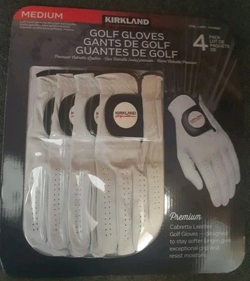 Kirkland Signature Golfhandschuhe Medium Premium 100% Cabretta Leder Set 4 Stück