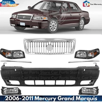 Front Bumper Cover Fascia & Grille Assembly For 2006-2011 Mercury Grand Marquis Foto 1 de 4
