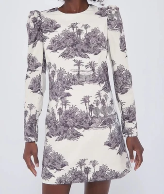 Mini Vestido Tuckernuck X India Hicks Hibiscus Hill Toile Dominó Manga Abullonada S Nuevo con Etiquetas Foto 1 de 4