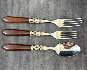 Vietri Aladdin Schildpatt Antik Spitze 3 Stück Gabel Salatgabel Löffel - Bild 1 von 6