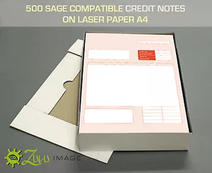 500 SAGE COMPATIBLE CREDIT NOTES ON LASER PAPER A4 297 x 210mm - Picture 1 of 1