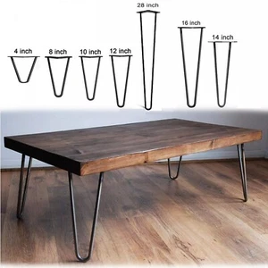 4x Hairpin Legs Hair Pin Legs Set for Furniture Bench Desk Table Metal Steel DIY - Picture 1 of 15