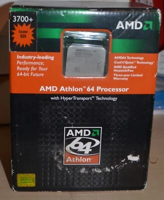 AMD ATHLON 3700+ 64BIT SOCKET 939 B PROCESSOR 939b 2.2ghz new sealed retail box - Image 1 of 4