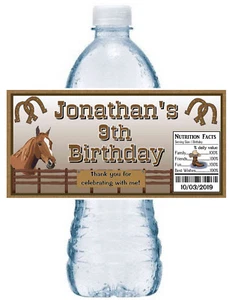 LA FIESTA DE CUMPLEAÑOS DE 20 HORSE COUNTRY WESTERN COWBOY FAVORECE LAS ETIQUETAS DE LAS BOTELLAS DE AGUA - Imagen 1 de 1