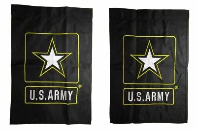 12x18 Embroidered U.S. Army Star Black Double Sided Garden Flag 210D Sleeved - Image 1 of 4