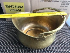 Copper Kettle (Pot) with Brass Handle. Hand hammer copper pot/brass handle/pipe - Picture 1 of 6