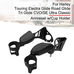 Rear Passenger Armrests W/Drink Holder For Harley Touring Road Tri Glide 2014+ - Picture 1 of 12