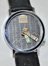 Akteo “Finance” Watch France J. Mareschal Animated Gold Bar Second Leather Band