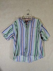 Northern Explorer Men 2XL Collared Striped Short Sleeve Shirt Cotton Retro Style - Picture 1 of 12