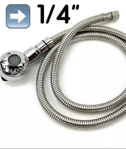 SALON EQUIPMENT SHAMPOO BOWL SPRAYER HOSE AND ROUND HEAD 1/4” CONNECTOR - Picture 1 of 3
