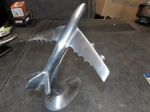 vintage Art Deco Aluminum Airplane DESK TOP DISPLAY or Rat Rod Hood Ornament - Picture 1 of 12