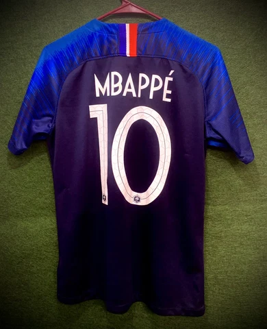 Nike France Soccer Jersey Mens Medium Mbappe 2018 World Cup Shirt #10 Flaw Cover
