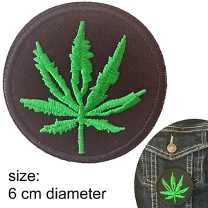 Hemp leaf Iron on patch cannabis hashish weed Marijuana pot iron-on patches - Picture 1 of 2