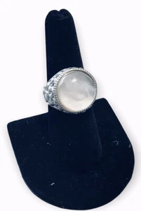 Lia Sophia "Alabaster" Matte Silver Tone Ring w/Mother of Pearl Size 7 - Picture 1 of 4