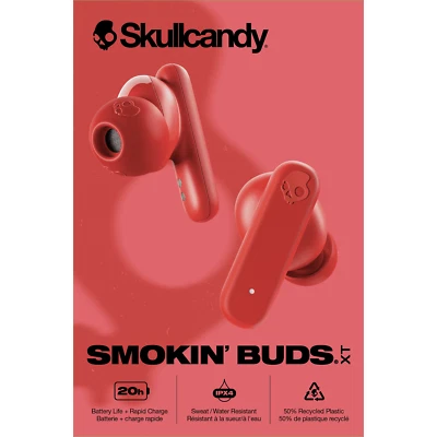 Skullcandy Smokin' Buds XT Wireless in-Ear Earbuds Flame Red NEW