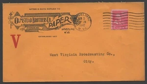 Olmstead Brothers Co Paper Wheeling, WV 3 de noviembre de 1942 a WV Broadcast Scott 841 - Imagen 1 de 2