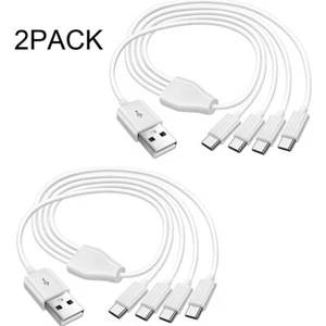 2PACK 50CM USB Type-C Cable 4 in 1 Fast Charging, USB-A to USB C Charging Cables - Picture 1 of 3