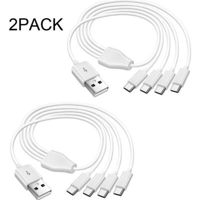 2PACK 50CM USB Type-C Cable 4 in 1 Fast Charging, USB-A to USB C Charging Cables - Image 1 of 3