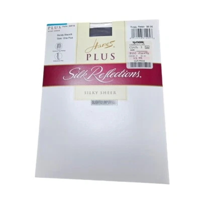 Top de control de pantimedias Hanes Plus Silk Reflections apenas negras talla uno plus LEER Foto 1 de 4