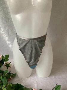 ASOS Design Women Cotton Rib & Elastic Knickers Thong Size 16 Grey New Free P&P! - Picture 1 of 2