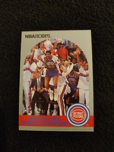 1990-91 NBA Hoops Detroit Pistons back to world champion basketball card #342 NM