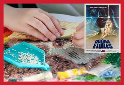KIT LOISIRS CRÉATIFS BRODERIE STAR WARS AFFICHE FILM MOSAIQUE DIAMANT 3D TOILE - Photo 1/4