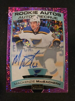 19-20 OPC Platinum MacKenzie MacEachern Autographed Marquee Rookie Violet Pixels - Image 1 of 2