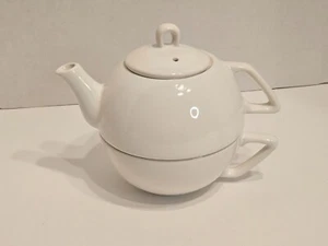 Vintage Stonecraft Japan Weiß Steinzeug Tee für eine Teekanne Tasse Set 10-12 Unzen - Bild 1 von 10