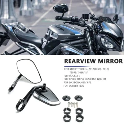 For Triumph Rocket 3 Motorcycle Handlebar Mirror Rear Foto 1 de 4